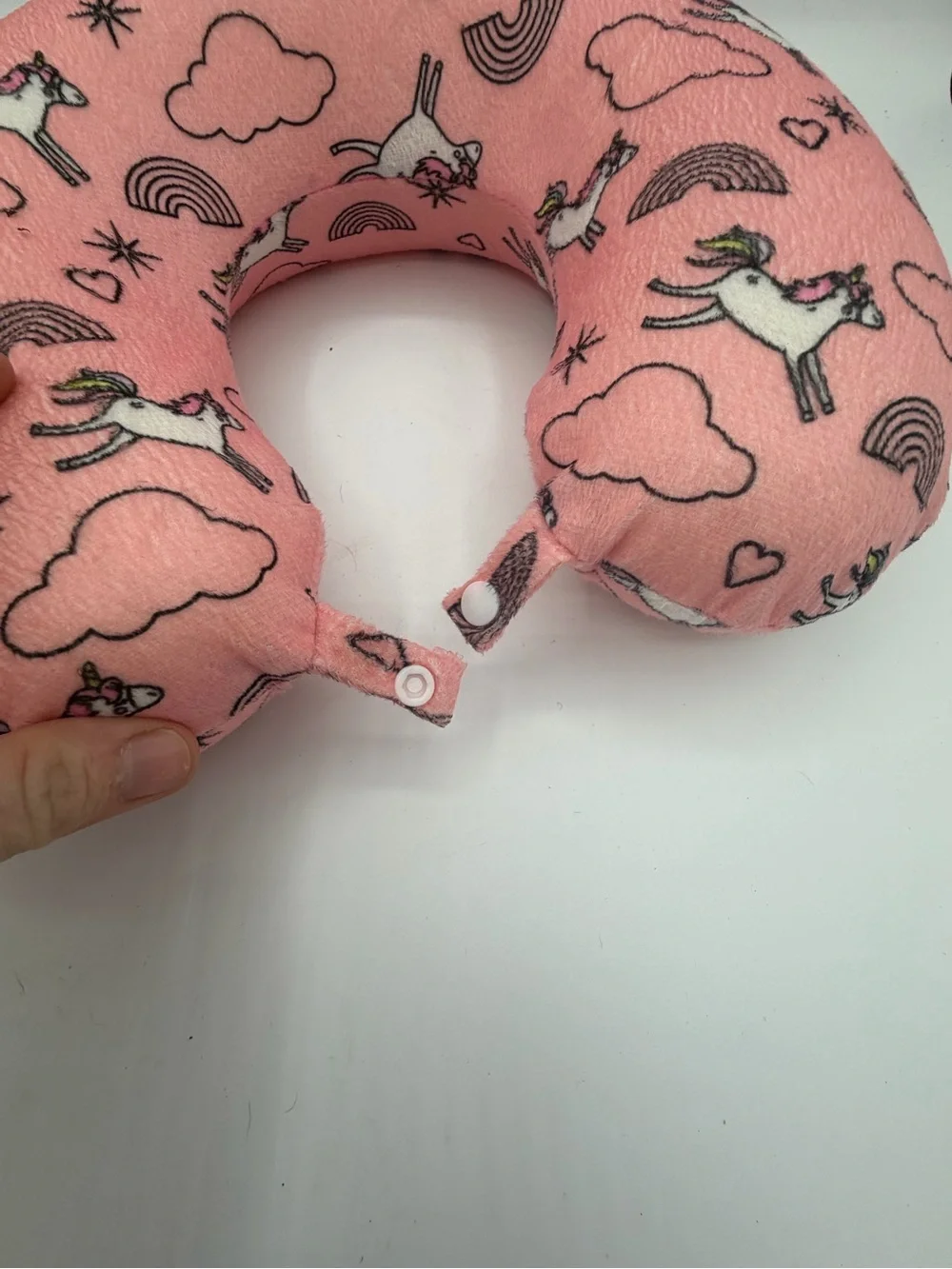 Mystic Apparel Pink Unicorn Rainbow Travel Neck Pillow Plush Foam Cushion